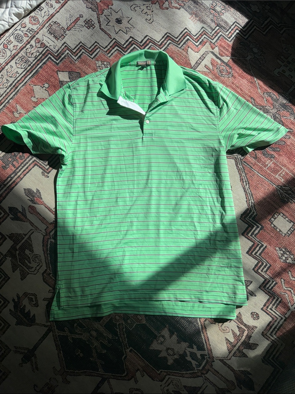 Peter Millar Mint Green Striped Polo